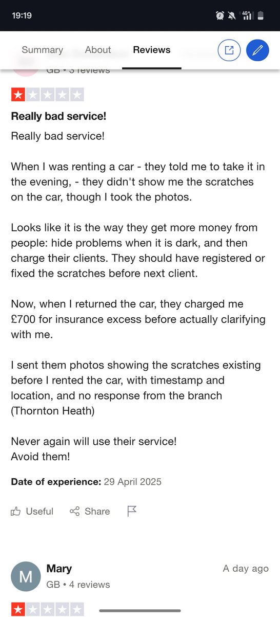 fordy124's tweet photo. So enterprise does this to everyone!! This is fraud and despicable behaviour, I am now taking my case further!! https://t.co/5tnNWmWJWO