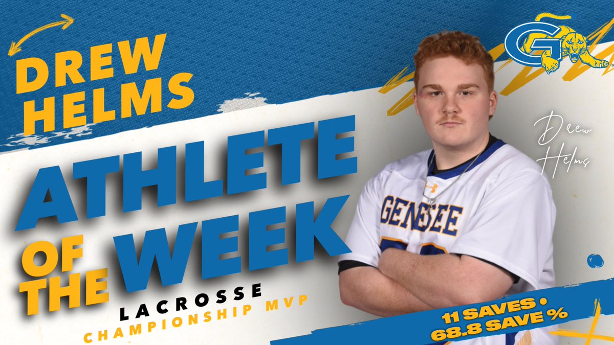 GCCSports's tweet image. AOTW - Congratulations to Drew Helms from Men's Lacrosse for earning this weeks Athlete of the Week!! #CougarPride