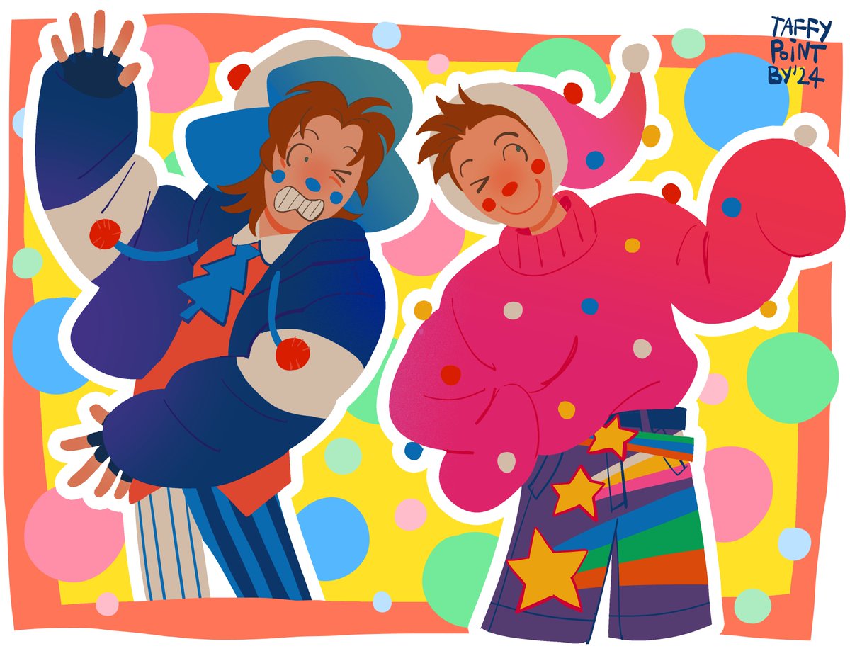 「my harlequin twins ocs....... 」|EASWIN REAL NOW🍔🦈のイラスト