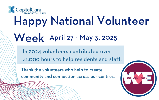 Happy National Volunteer Week! #NVW2025 Our amazing volunteers make a difference in the lives of our residents everyday. Volunteers Make Waves | CapitalCare | CapitalCare Group Inc.