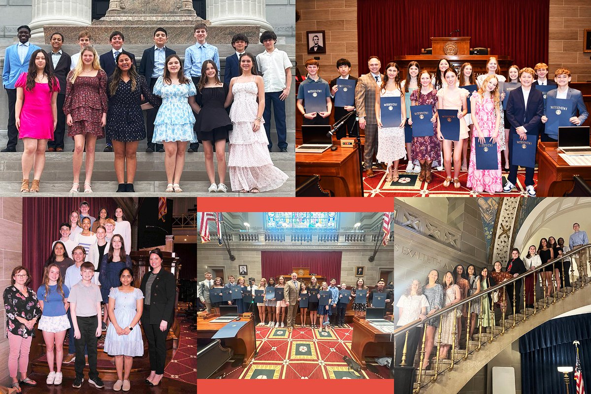 rockwoodschools's tweet photo. Congratulations to the Rockwood middle school Glory of Missouri Award recipients who were recognized at the State Capitol on April 21! Each school chooses 14 8th-graders who represent the virtues engraved in the House Chamber. #WeAreRockwood

Learn more: https://t.co/9XreIl6pcR https://t.co/XPE28lXyVR