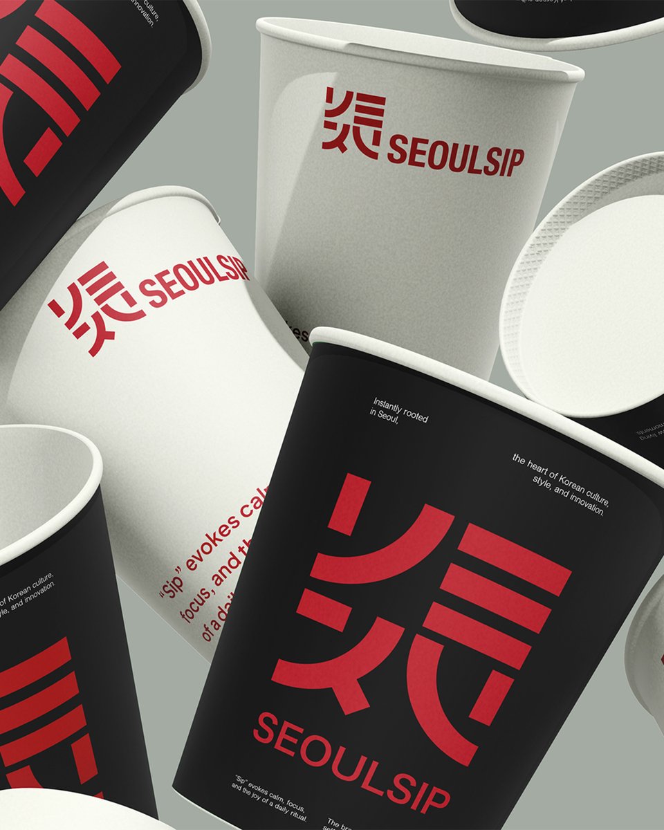 ascraftdesign's tweet photo. SeoulSip isn’t just a café → it’s a moment of calm, designed to be felt.
From black sesame lattes to minimal, serene branding → every detail crafted with care.
Branding &amp; Packaging by @ascraftdesign 
🌐 https://t.co/fz9O3keX69 #SeoulSip #BrandingByAscraft #KoreanDesign https://t.co/QYrrJ8VDIE