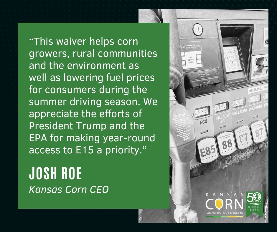 Kansas Corn shows the upside(s) to this week’s EPA waiver allowing summer sales of lower-priced, higher-quality fuels. It’s good for consumers, farmers and the environment! kscorn.com/2025/04/29/202…