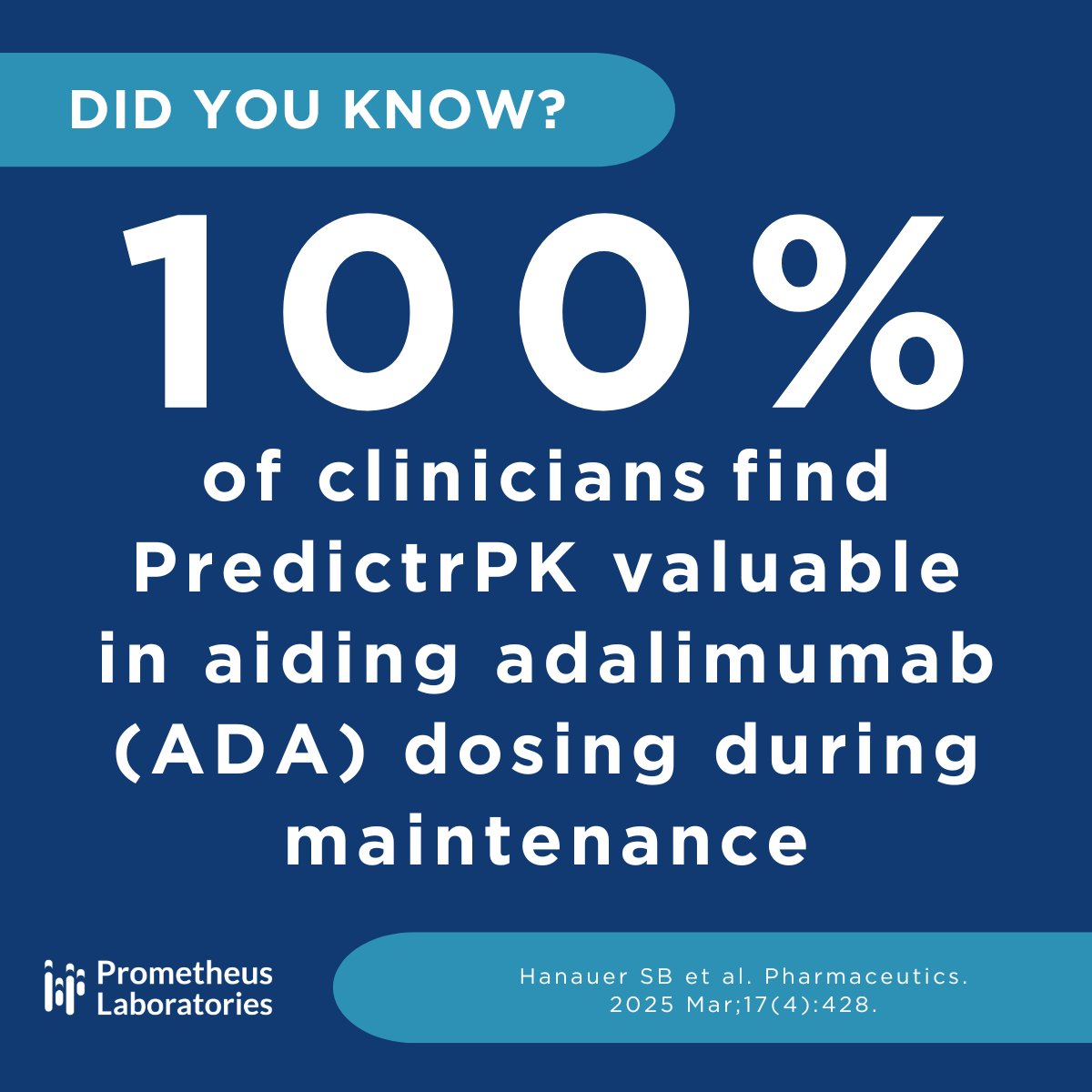 Did You Know? | 100% of clinicians who participated in our clinical experience program found PredictrPK valuable in aiding adalimumab (ADA) dosing during maintenance and 95% specifically found it useful for therapy escalation. Learn more about how PredictrPK can empower you to