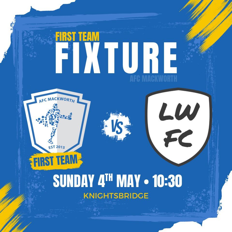 The First Team are back this weekend with a double-header fixture against Long Whatton FC.

Come on boys! 💪💙

📆Sunday 4th May
⏰10:30
🆚Long Whatton FC
📍Knightsbridge 🏠