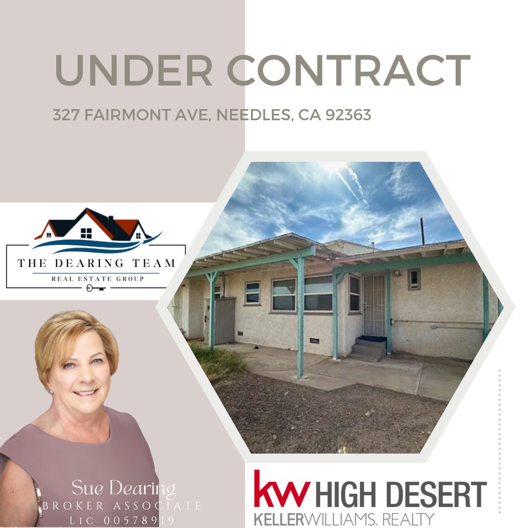 thedearingteam's tweet photo. Less than a month to go under contract!
π‘ Sellers & Investors β want results like this? Letβs get your property SOLD quickly & for top dollar! Slide into my DMs today!
#InvestorSpecial #UnderContract #QuickSale #NeedlesCA #TopAgent #HistoricHomes #FixerUpper #RetroVibes https://t.co/iBCsObF7w8