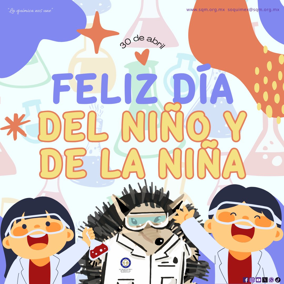 ¡Feliz día del niño y de la niña!

#30deabril2025 #DíaDelNiñoydelaNiña #SQM #LaQuímicaNosUne #QUÍMICA #DíadelNiño #DíadelaNiña