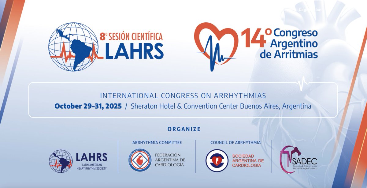 LAHRS (@lahrsonline1) on Twitter photo Congreso #LAHRS2025
El 29-31 Octubre, Ciudad de Buenos Aires 🇦🇷
AGENDA LA FECHA¡¡¡
<a href="/ComunidadFAC/">FAC</a> <a href="/SAC_54/">Sociedad Argentina de Cardiología</a> <a href="/SADECOFICIAL/">Sociedad Argentina de Electrofisiología Cardíaca</a>
lahrs-caa2025.com/# Congreso #LAHRS2025
El 29-31 Octubre, Ciudad de Buenos Aires 🇦🇷
AGENDA LA FECHA¡¡¡
<a href="/ComunidadFAC/">FAC</a> <a href="/SAC_54/">Sociedad Argentina de Cardiología</a> <a href="/SADECOFICIAL/">Sociedad Argentina de Electrofisiología Cardíaca</a>
lahrs-caa2025.com/#
