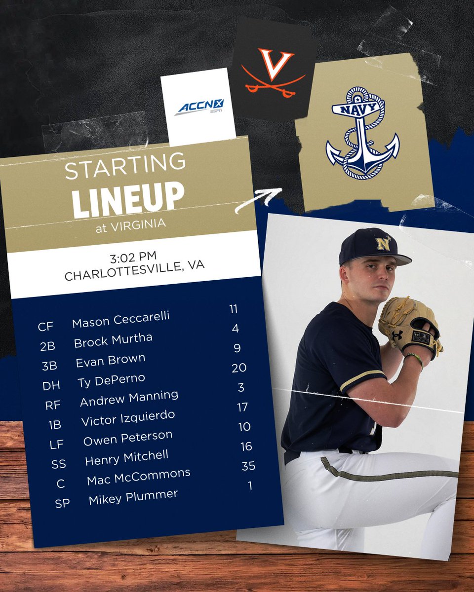 Navy Baseball (@navybaseball) on Twitter photo The Midshipmen 9 today...
📺 tinyurl.com/dbk2r6rp
📻 tinyurl.com/3mveca4j
📊 tinyurl.com/4nadps7s
#GoNavy | <a href="/PatriotLeagueHQ/">𝗣𝗮𝘁𝗿𝗶𝗼𝘁 𝗟𝗲𝗮𝗴𝘂𝗲 𝗛𝗤</a> The Midshipmen 9 today...
📺 tinyurl.com/dbk2r6rp
📻 tinyurl.com/3mveca4j
📊 tinyurl.com/4nadps7s
#GoNavy | <a href="/PatriotLeagueHQ/">𝗣𝗮𝘁𝗿𝗶𝗼𝘁 𝗟𝗲𝗮𝗴𝘂𝗲 𝗛𝗤</a>