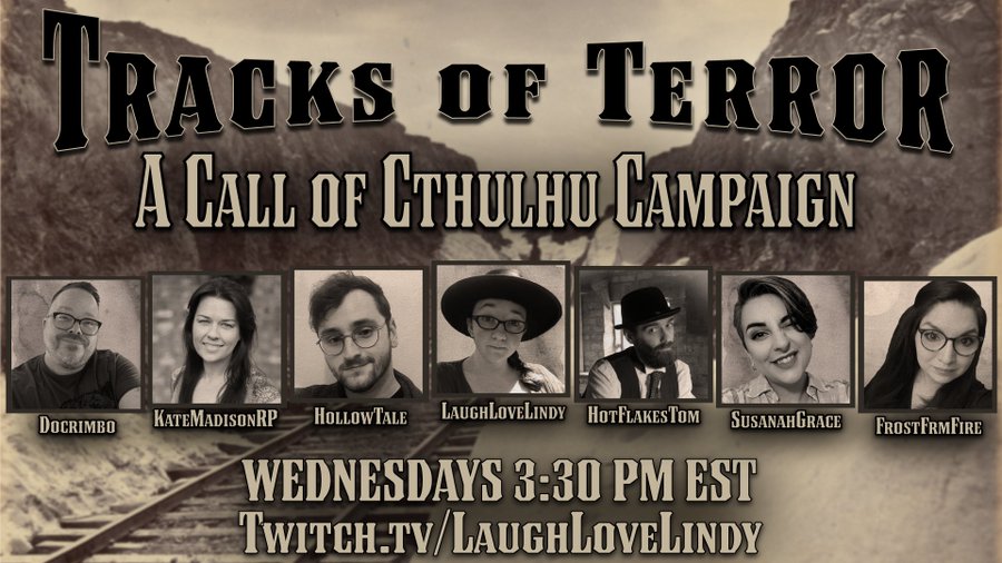 We're LIVE with Call of Cthulhu: Tracks of Terror! Come see ALL the horrors Lindy is gonna put us through today.

It's set in 1883 around the Bone Wars.   twitch.tv/LaughLoveLindy