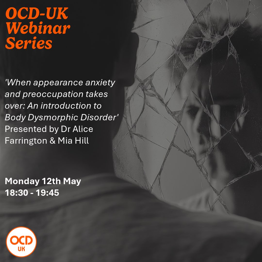 Looking forward to presenting this Webinar about Body Dysmorphic Disorder for OCD UK members with Mia <a href="/Mimsy_14/">Mia</a> <a href="/OCDUKYA/">OCD-UK Young Ambassadors</a> #OHSPIC
