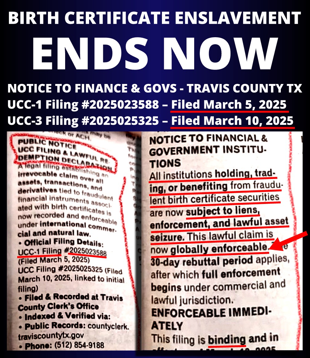 iontecs_pemf's tweet image. 🔥 EXPLOSIVE 🔥🔥 GAME OVER 🔥

👉ALL GOVS &amp;amp; BANKS 👉OF THE WORLD👈 DEALING IN BIRTH CERT LIQUIDITY

👉SUBJECT TO LIENS, SEIZURE, ARREST

👉WE ARE TRUST FUND BABIES NO MORE!
x.com/iontecs_pemf/s…