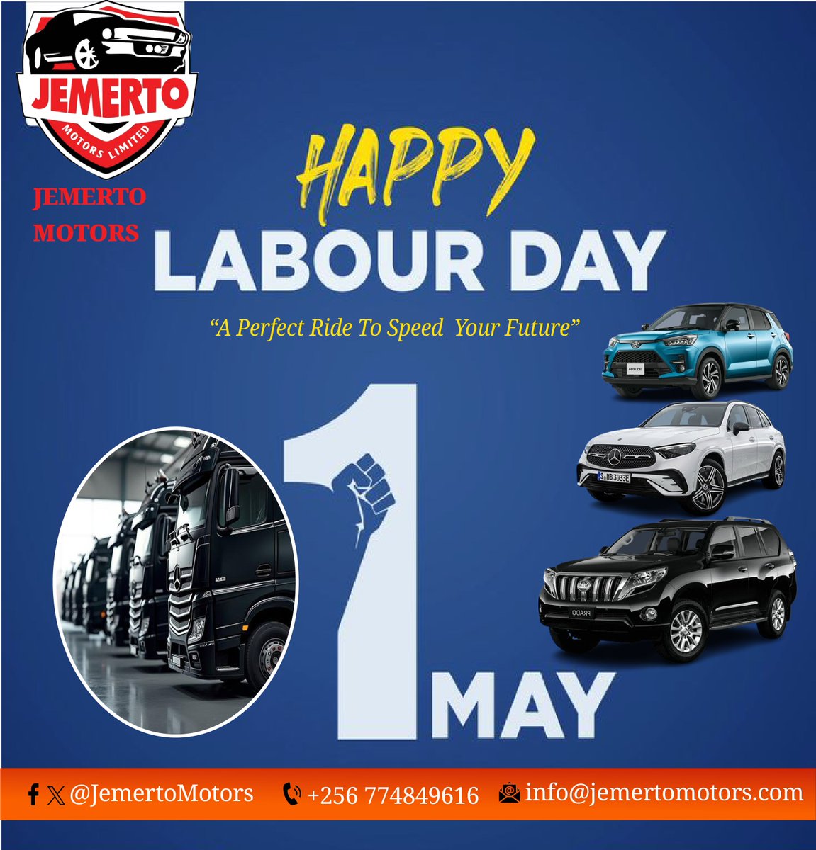 Happy Labour day,
Enjoy your well-earned break, and ensure your vehicle gets top care.
🔧 Need service? Book a maintenance check!
🎨 Want a new look? Try our car spraying!
#HappyLabourDay #JemertoMotors #CarCare #LabourDaySpecial #DriveWithConfidence
