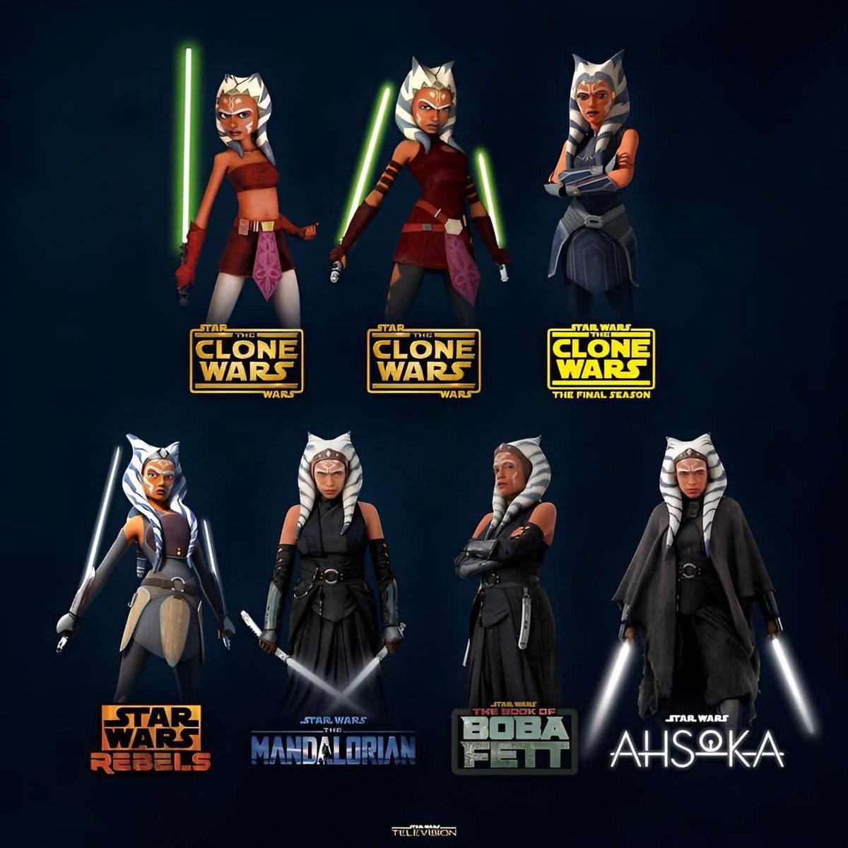 SWCultureLive's tweet photo. Every Ahsoka Tano appearance so far. ✨ https://t.co/7pRiziVh3b