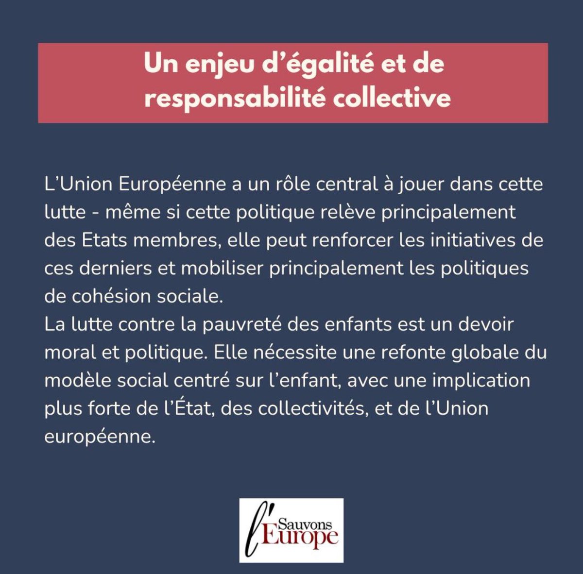 Baptiste Ménard 💬 (@baptistemenard) on Twitter photo 📝 Retrouvez ma dernière contribution pour Sauvons l'Europe « #Enfance et #Pauvreté : un impératif politique qui exige des réponses structurantes »
🔗 Pour la consulter en intégralité : ⤵️
sauvonsleurope.eu/enfance-et-pau…
<a href="/sauvonsleurope/">Sauvons l'Europe</a> 📝 Retrouvez ma dernière contribution pour Sauvons l'Europe « #Enfance et #Pauvreté : un impératif politique qui exige des réponses structurantes »
🔗 Pour la consulter en intégralité : ⤵️
sauvonsleurope.eu/enfance-et-pau…
<a href="/sauvonsleurope/">Sauvons l'Europe</a>
