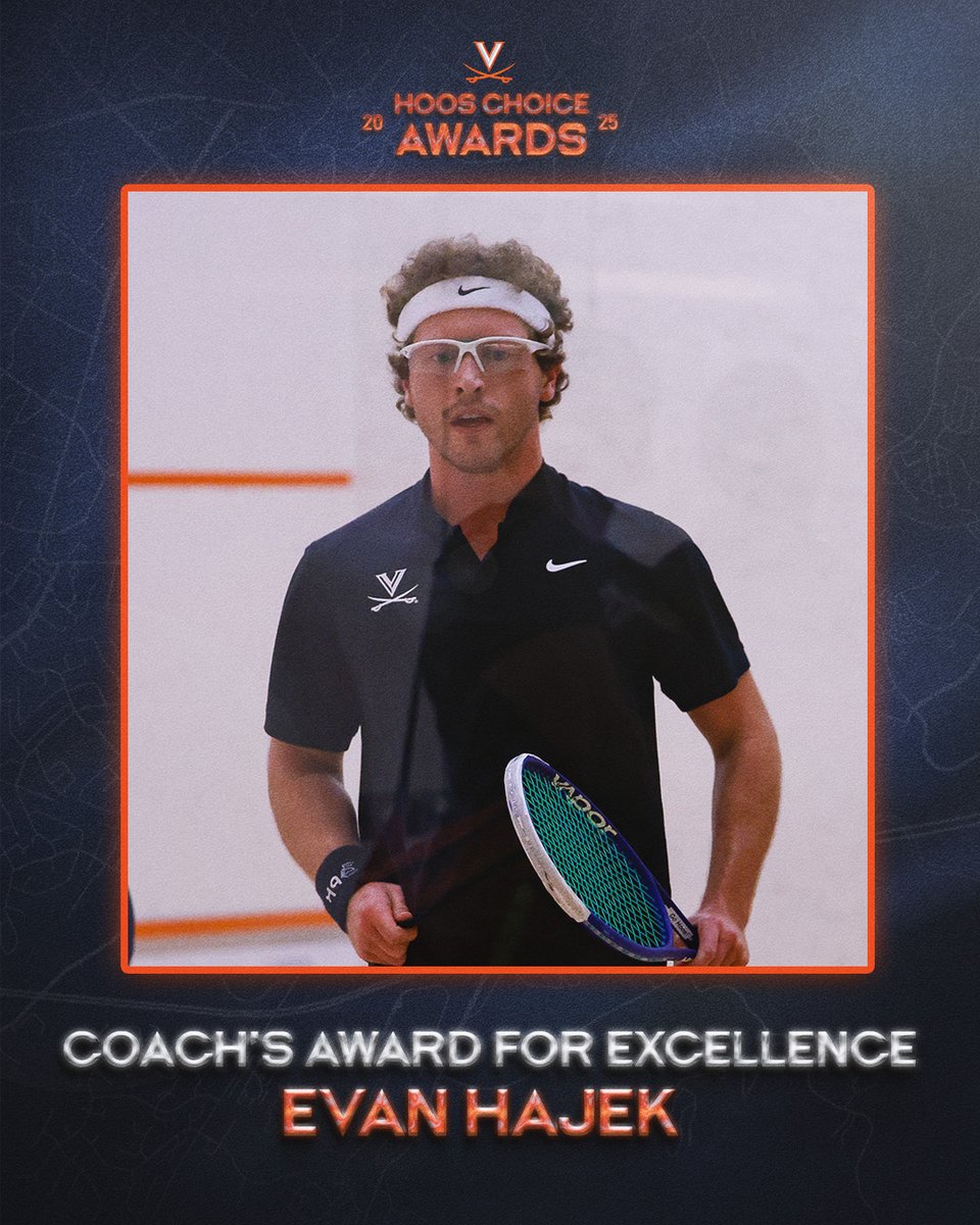 UVASquash's tweet image. Congratulations to Evan Hajek on winning the Coach's Award for Excellence at the Hoos Choice Awards 👏👏👏