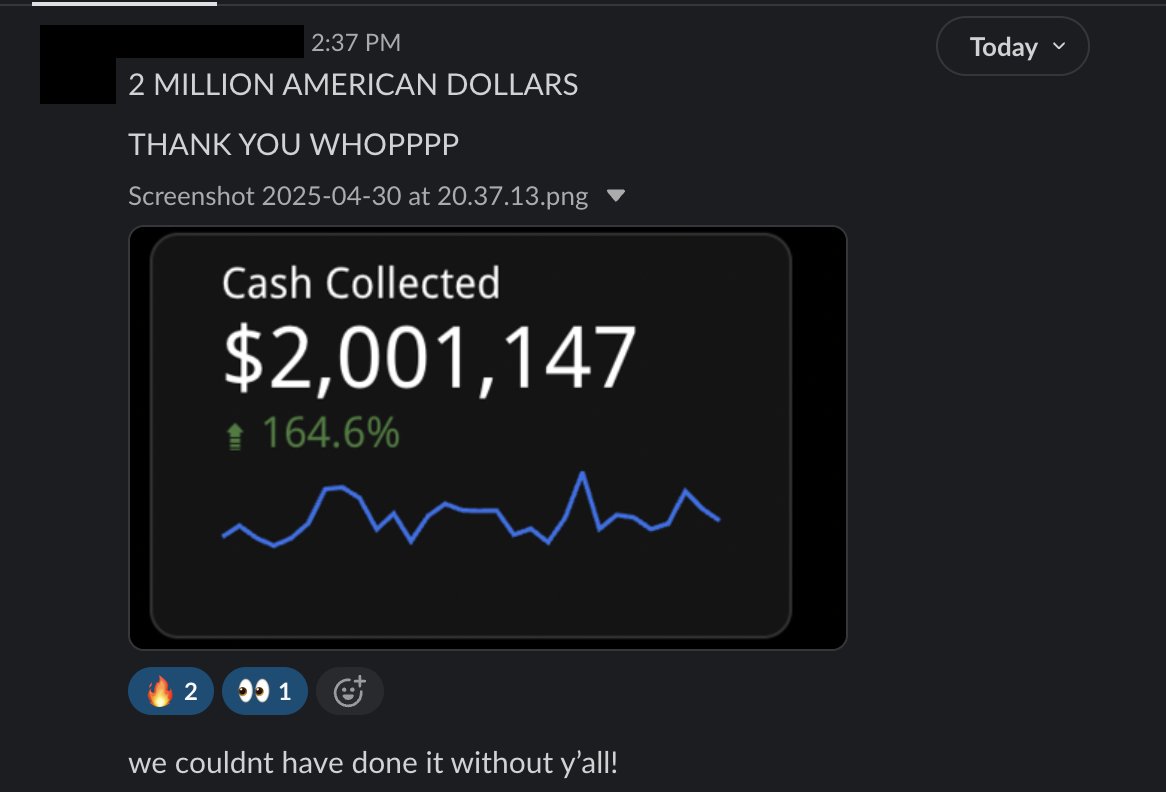 "If we hit 2mm the whole sales team is going to Monaco"

Love this shit