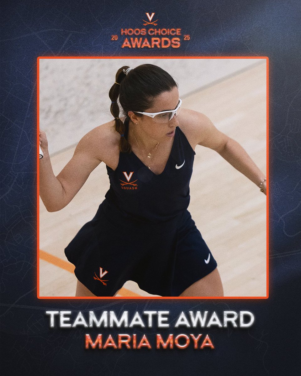 UVASquash's tweet image. 🏆 𝐓𝐄𝐀𝐌𝐌𝐀𝐓𝐄 𝐎𝐅 𝐓𝐇𝐄 𝐘𝐄𝐀𝐑 🏆
Congrats to Maria Moya on winning the Hoos Choice Award for Teammate of the Year 👏👏👏