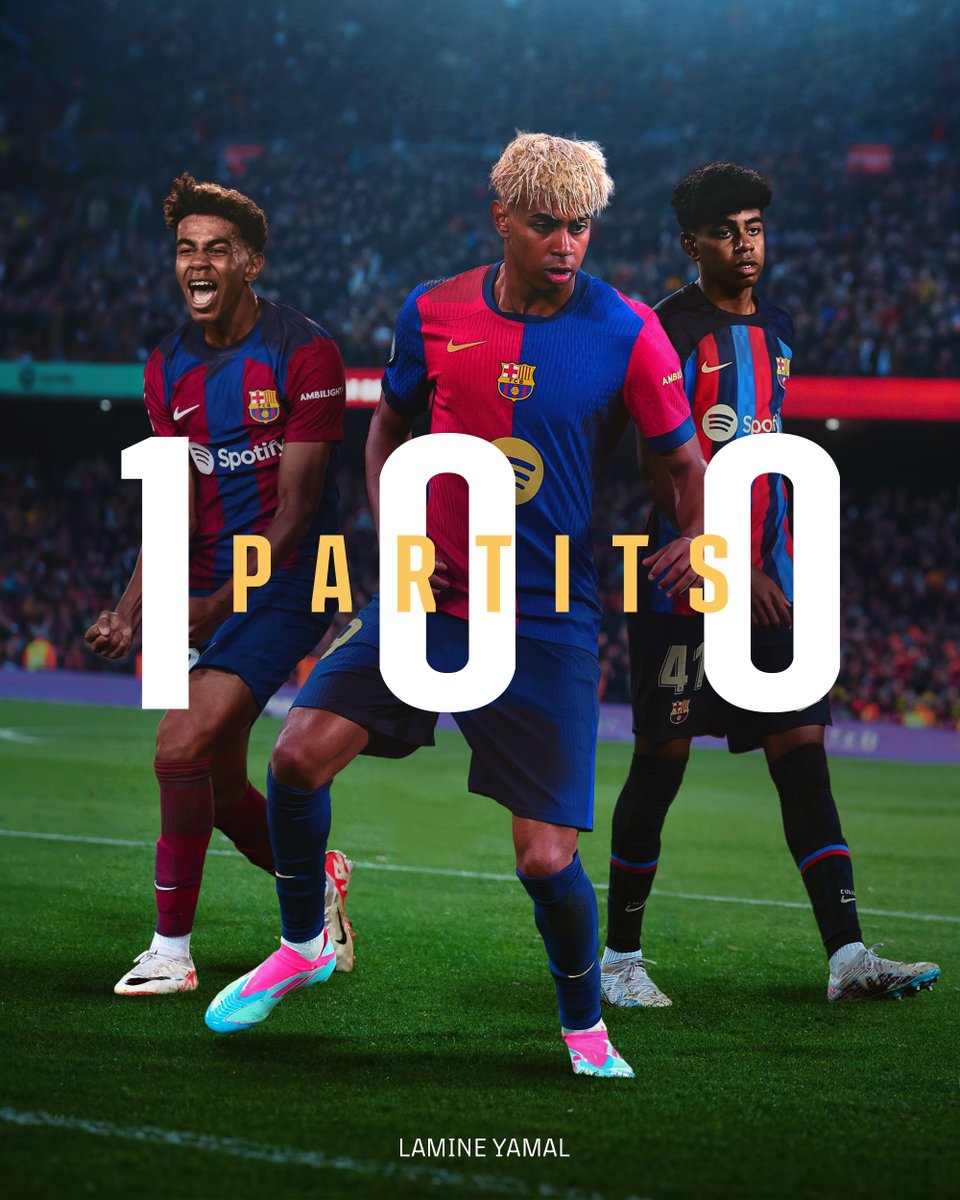 FCBarcelona_es's tweet image. 17 años. 100 partidos.
👏 ¡Felicidades, Lamine!

#MadeInLaMasia