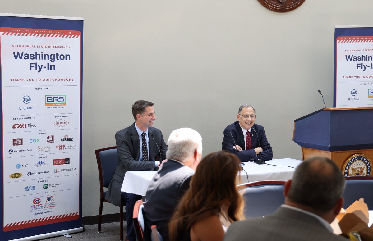 Tom Cotton (@sentomcotton) on Twitter photo Today, <a href="/JohnBoozman/">Senator John Boozman</a> and I sat down with <a href="/ARStateChamber/">AR State Chamber</a> to answer their questions about important issues across our state. Today, <a href="/JohnBoozman/">Senator John Boozman</a> and I sat down with <a href="/ARStateChamber/">AR State Chamber</a> to answer their questions about important issues across our state.