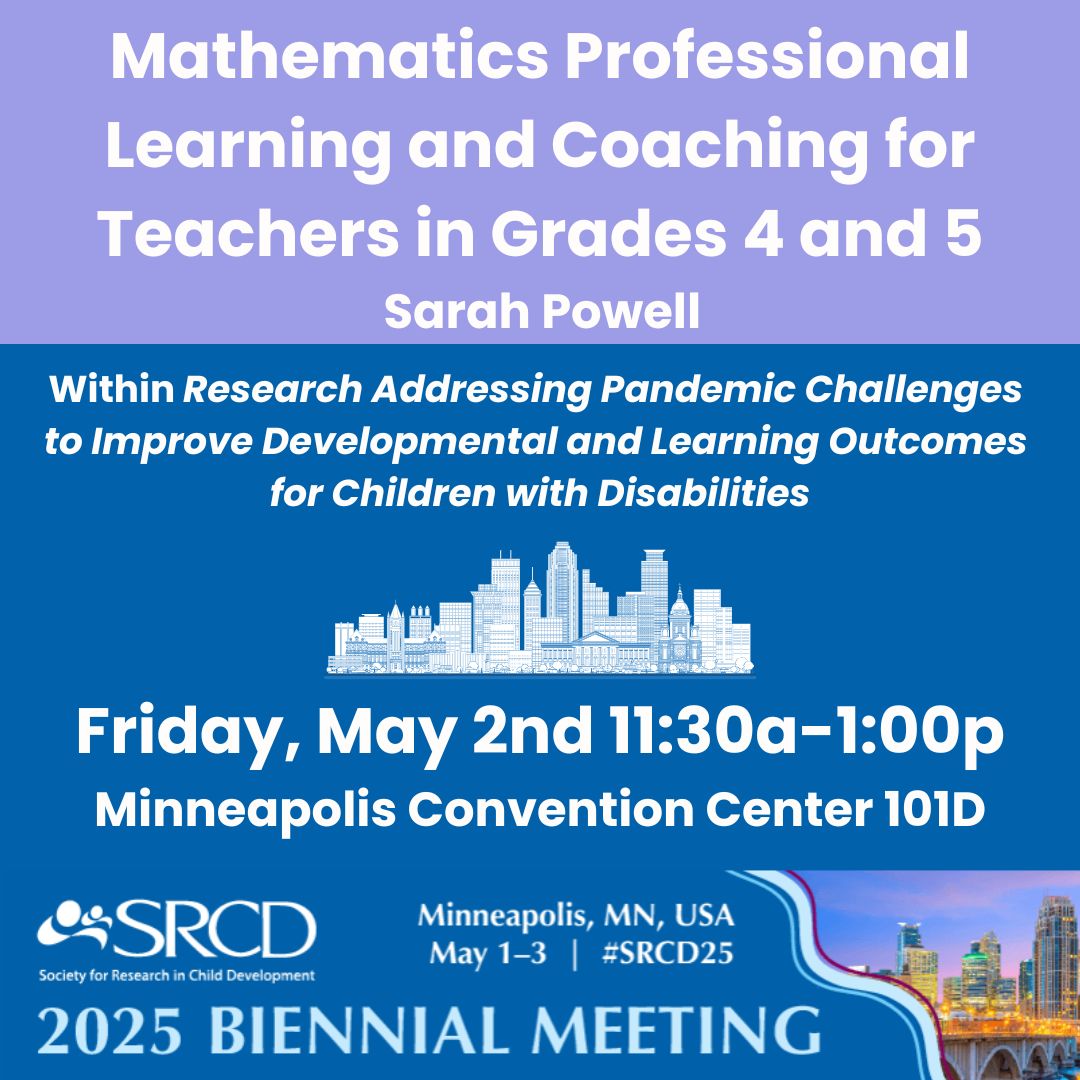 Heading to #SRCD2025? Come chat with me on Friday about #math teacher support!