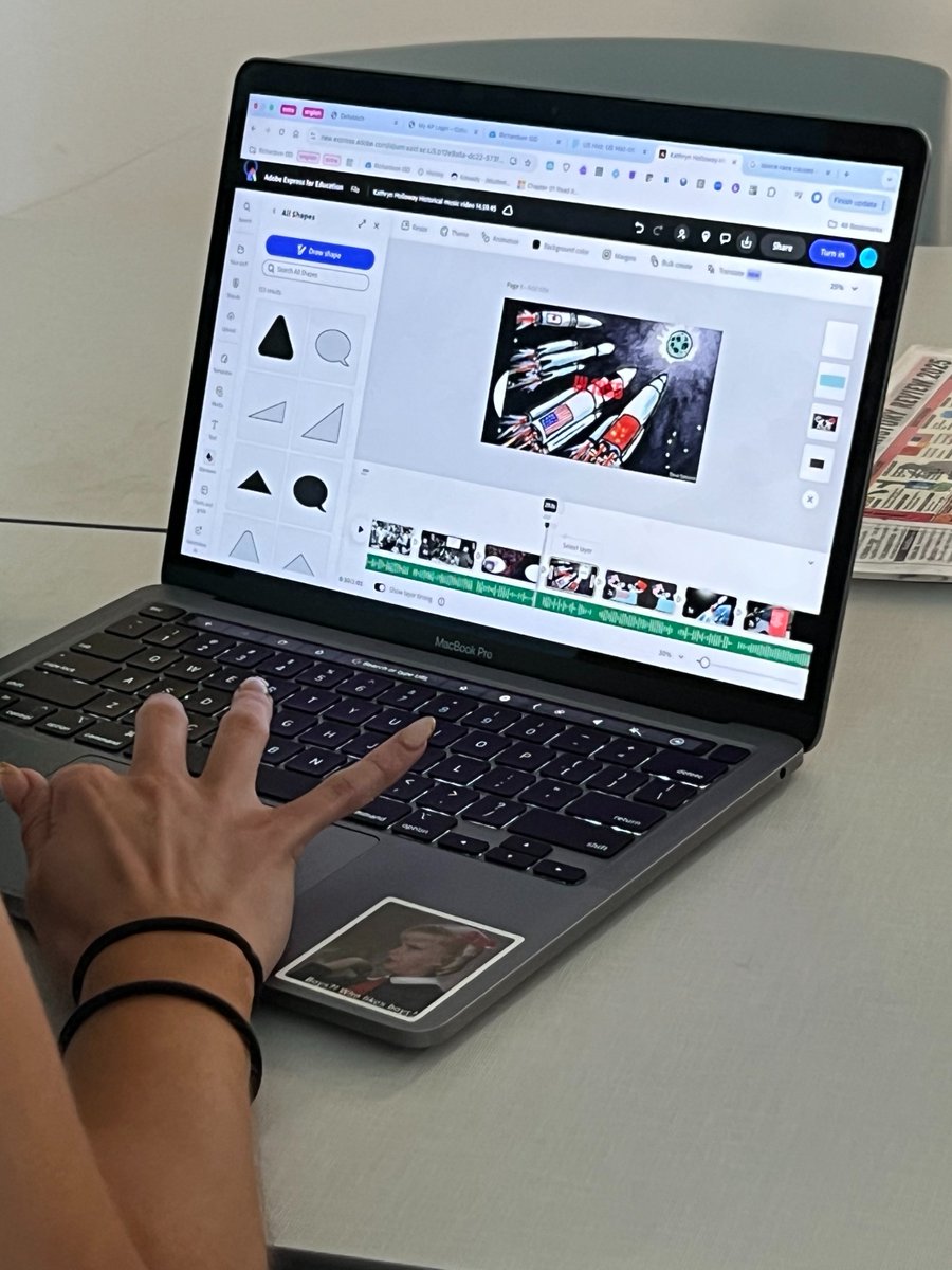 Ashley Bryan (@mrsashleybryan) on Twitter photo Ms. Lujan at <a href="/JJPearceHS/">JJ Pearce HS</a> does an amazing job of engaging her students in creative tasks! Her US History students created Historical Event Music Videos in <a href="/AdobeExpress/">Adobe Express</a> to Apply & Create to share highlights of their learning from the year! #RISDBeTheOne Ms. Lujan at <a href="/JJPearceHS/">JJ Pearce HS</a> does an amazing job of engaging her students in creative tasks! Her US History students created Historical Event Music Videos in <a href="/AdobeExpress/">Adobe Express</a> to Apply & Create to share highlights of their learning from the year! #RISDBeTheOne
