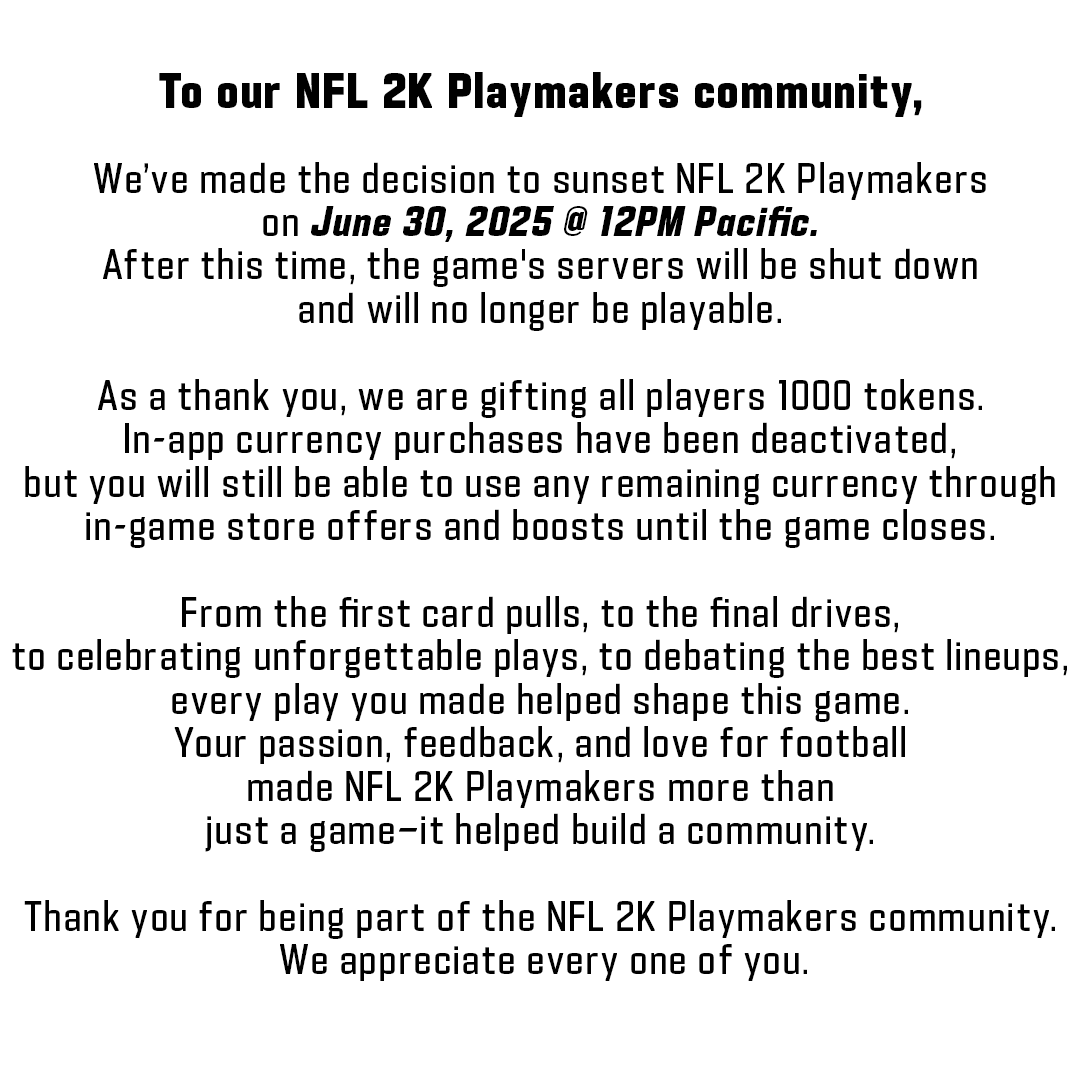 NFL 2K Playmakers tweet media