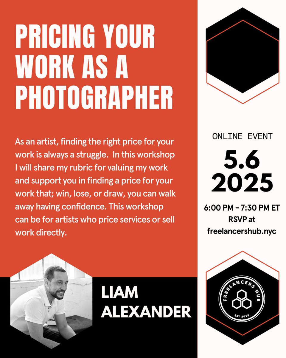 Not sure what to charge for your photos? Join the <a href="/nyc_hub/">Freelancers Hub NYC</a> on May 6th to learn how to price with confidence and value your creative work in this workshop for freelance photographers. RSVP: eventbrite.com/e/pricing-your…