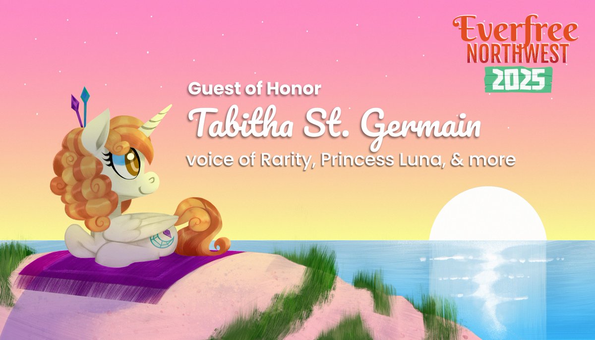 Cowabunga, dudes! Ride the wave to #EFNW, where Pinkie Pie’s party vibes, Fluttershy’s chill kindness, Princess Luna’s dreamy nights, and Rarity’s dazzling style will be making a splash! Please welcome <a href="/TabithaG67327/">Tabitha St Germain</a> and <a href="/AndreaLibman/">𝔸𝕟𝕕𝕣𝕖𝕒 𝕃𝕚𝕓𝕞𝕒𝕟</a> to #EFNW2025! 🏄‍♂️✨
