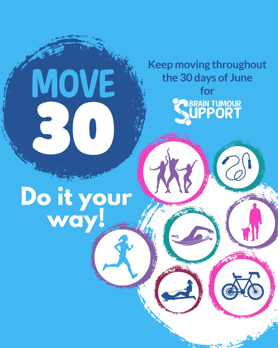 🎉 We're thrilled to announce the launch of Move 30! Every movement counts towards supporting those affected by brain tumours. Learn more and get involved on our website: braintumoursupport.co.uk/event/move-30-…

#Move 30 #BrainTumourSupport #MakeADifference