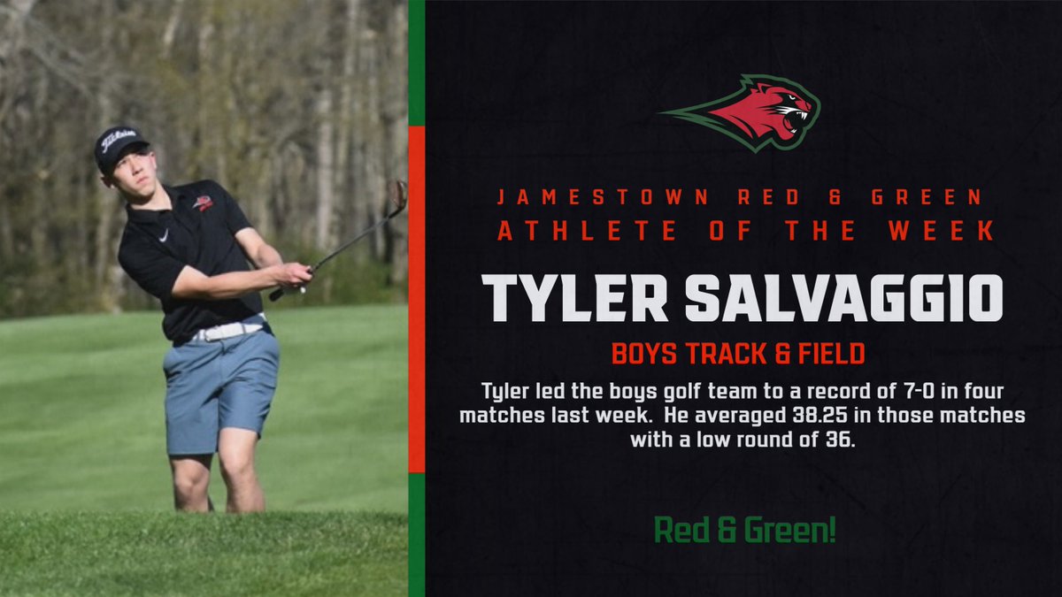Congratulations to the JHS Athlete of the Week:  Tyler Salvaggio!
