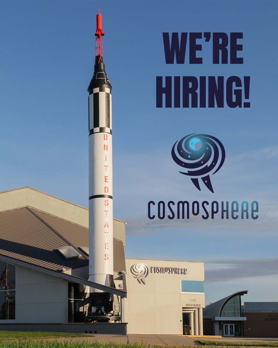 We're hiring! Want to work at the best space museum on planet Earth? Go to cosmo.org/careers to find your next job!
