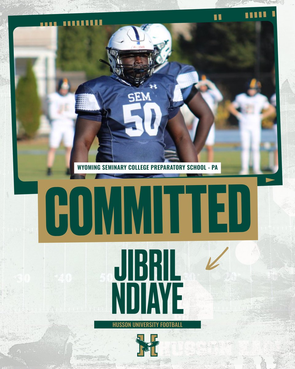 Welcome our newest #HussonGuy!

🦅Jibril Ndiaye
🏈Wyoming Seminary College Preparatory School - PA