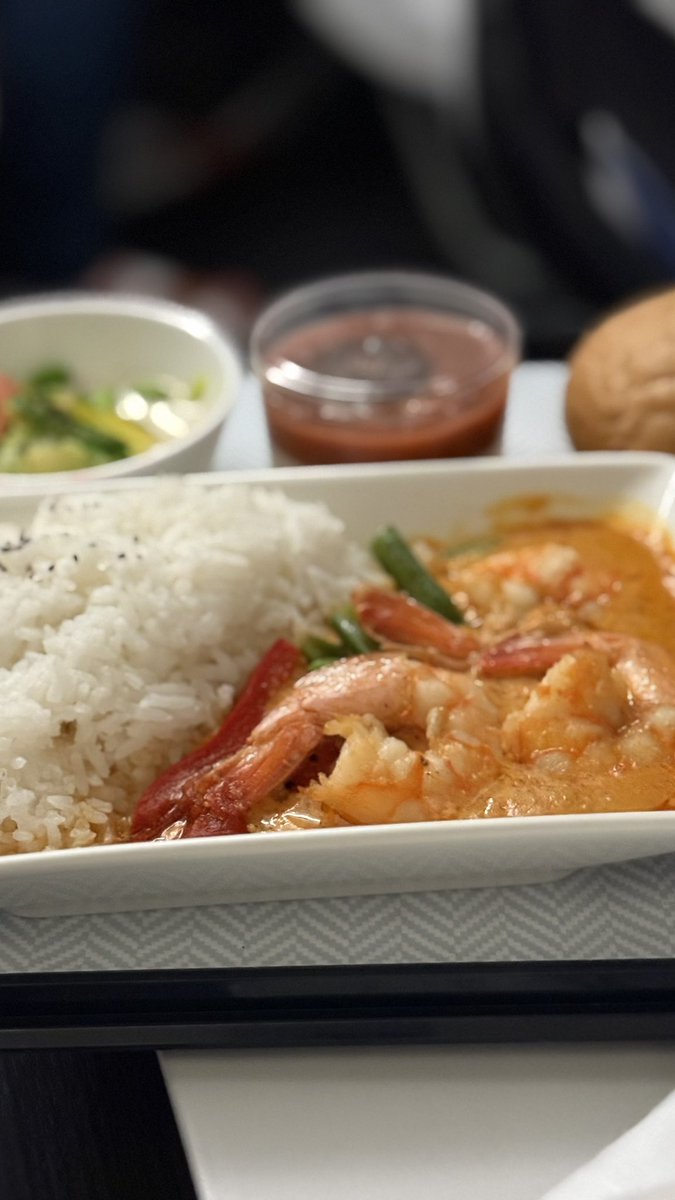 Highly recommend the coconut prawn curry served on BA451 last night