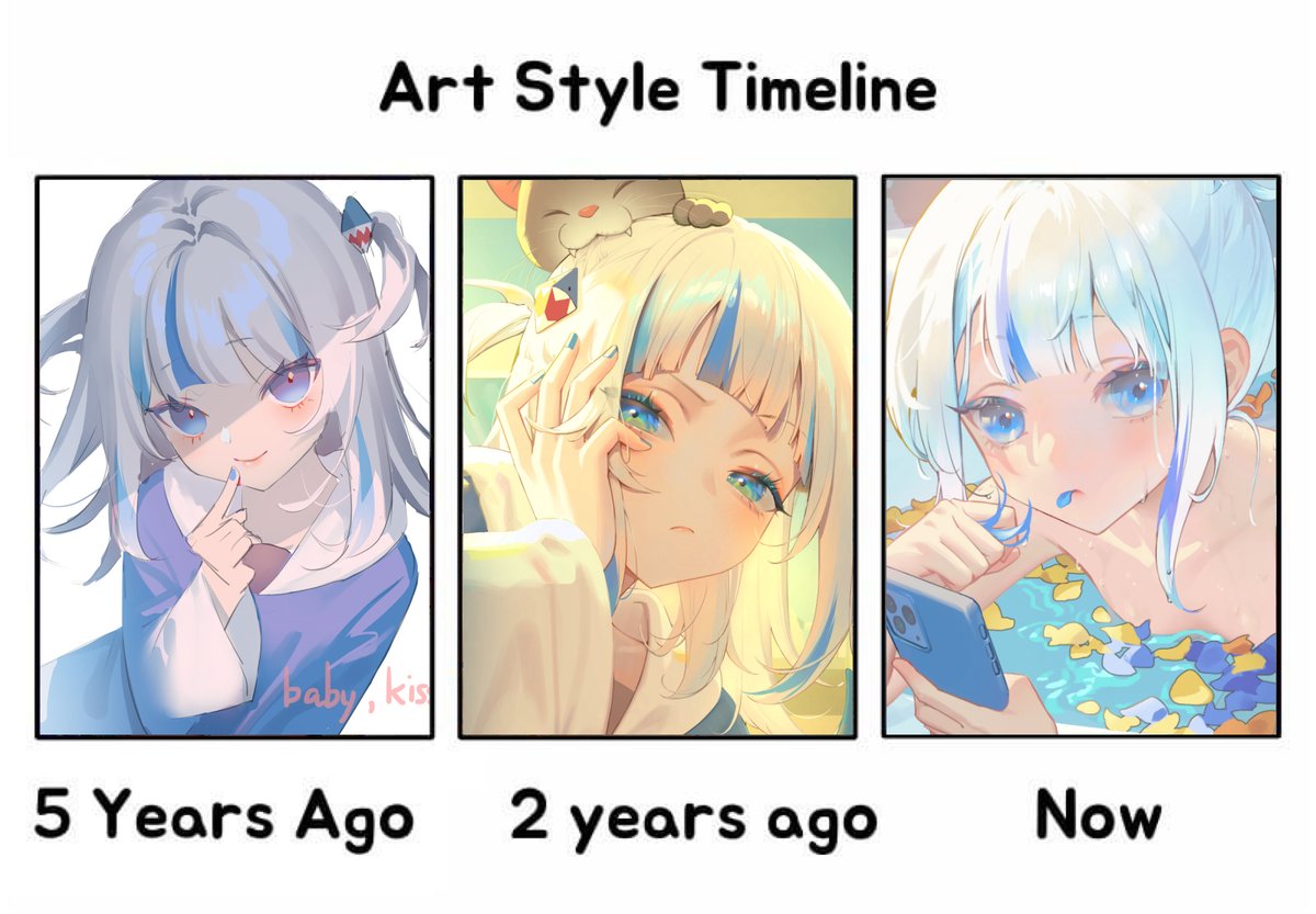 deme_is_deme's tweet image. I draw slow but I did drew quite a lot gura (& myth) over the past 5 years🥲 I found many nice drafts that I wasn't able to continue drawing, and I really hate past me of not able to do so due to the lack of knowledge and skills😭