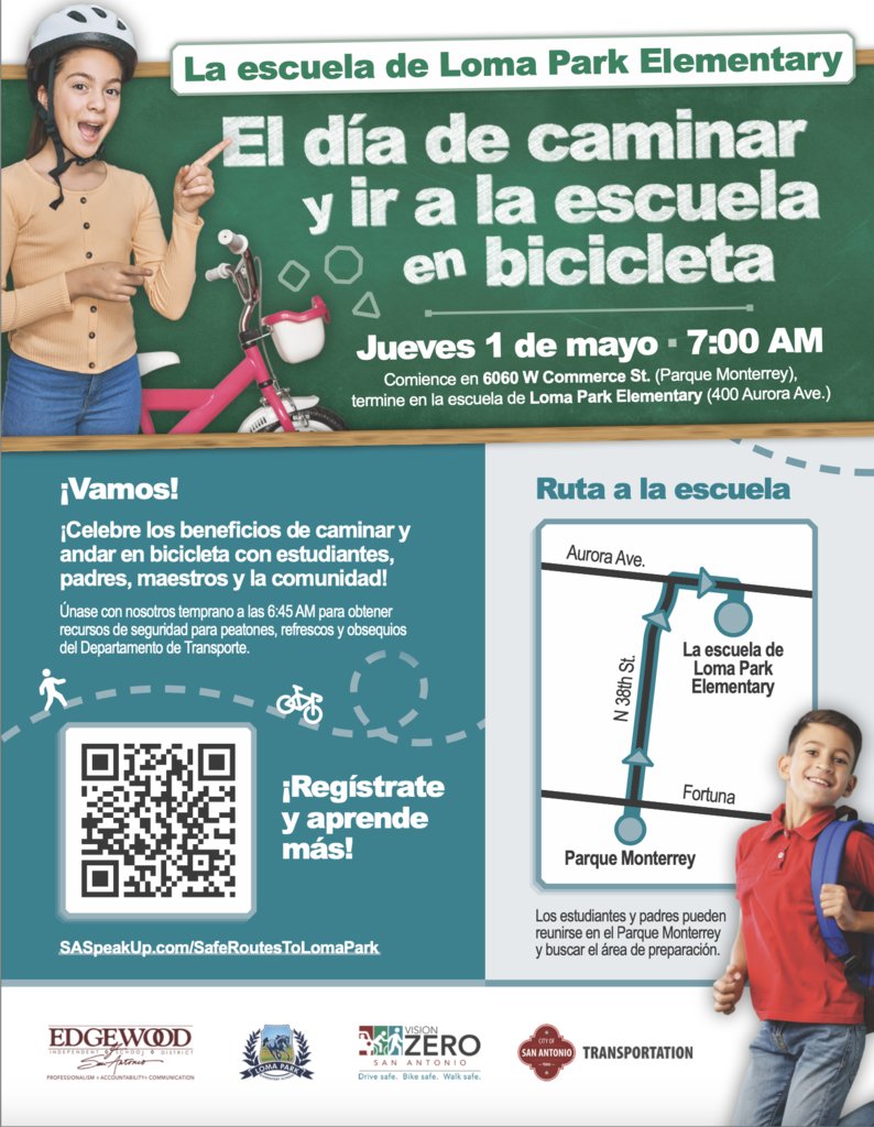 Are you ready to roll? Join EISD and the City of San Antonio tomorrow, May 1, to kick off #NationalBikeMonth with Walk &amp; Bike To School Day at Loma Park.  🚴‍♀️🚴 
Watch an invitation from Dr. Hernandez by clicking here: youtube.com/watch?v=A_2-7w…