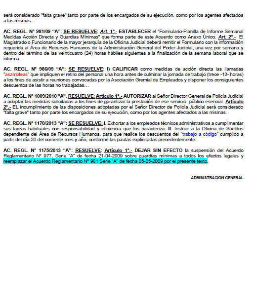 🔴En la previa al Día del Trabajador, el Tribunal Superior de Justicia (TSJ) de Córdoba saca a relucir una vieja acordada condenada por la OIT que prohibe asambleas y manifestaciones en dependencias del Poder Judicial.

Hay muchísima bronca entre los empleados judiciales. Cuidado