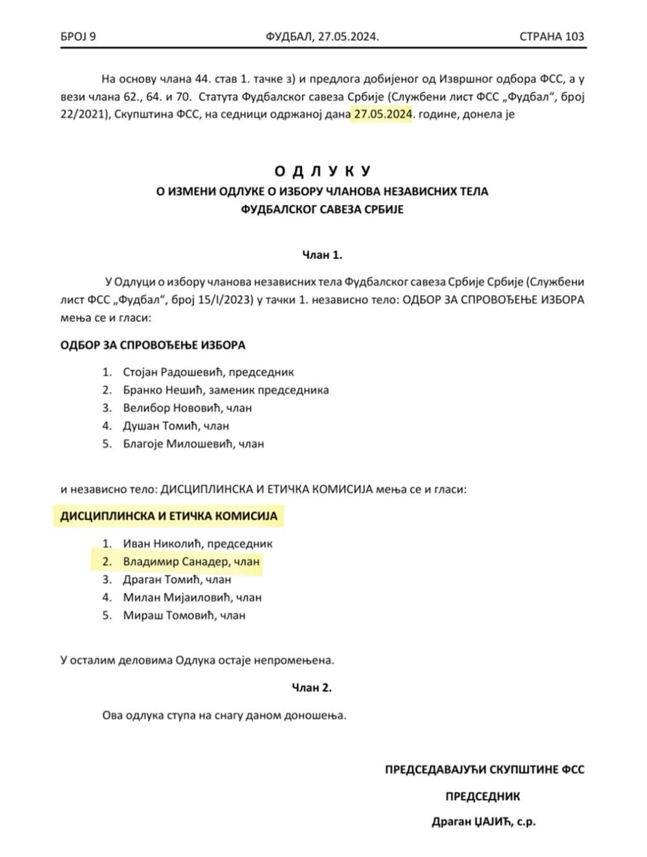 Mirko Poledica (@mirkopoledica78) on Twitter photo Jos jedan član <a href="/FSSrbije/">Fudbalski savez Srbije | FA of Serbia</a> je snimljen u Ćacilendu.
Vladimir Sanader je zvanično član Disciplinske i etičke komisije FSS i na toj funkciju je suprotno Statutu FSS (sukob interesa zbog javne funkcije).
FSS je jedna beskonačna sramota, sve loše u srpskom fudbalu kreće iz FSS. Jos jedan član <a href="/FSSrbije/">Fudbalski savez Srbije | FA of Serbia</a> je snimljen u Ćacilendu.
Vladimir Sanader je zvanično član Disciplinske i etičke komisije FSS i na toj funkciju je suprotno Statutu FSS (sukob interesa zbog javne funkcije).
FSS je jedna beskonačna sramota, sve loše u srpskom fudbalu kreće iz FSS.