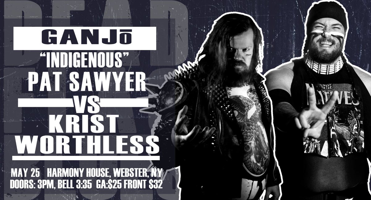 Ganjo Division:
•250lb weight MINIMUM.
•Victories by Pin, Submission, Knock-out OR throwing your opponent over the top rope. 
•Ring out reduced from 20 count to strict 10 count.

Krist Worthless vs. Pat Sawyer for the first time
May 25!

🎟️ wildzerowrestling.com