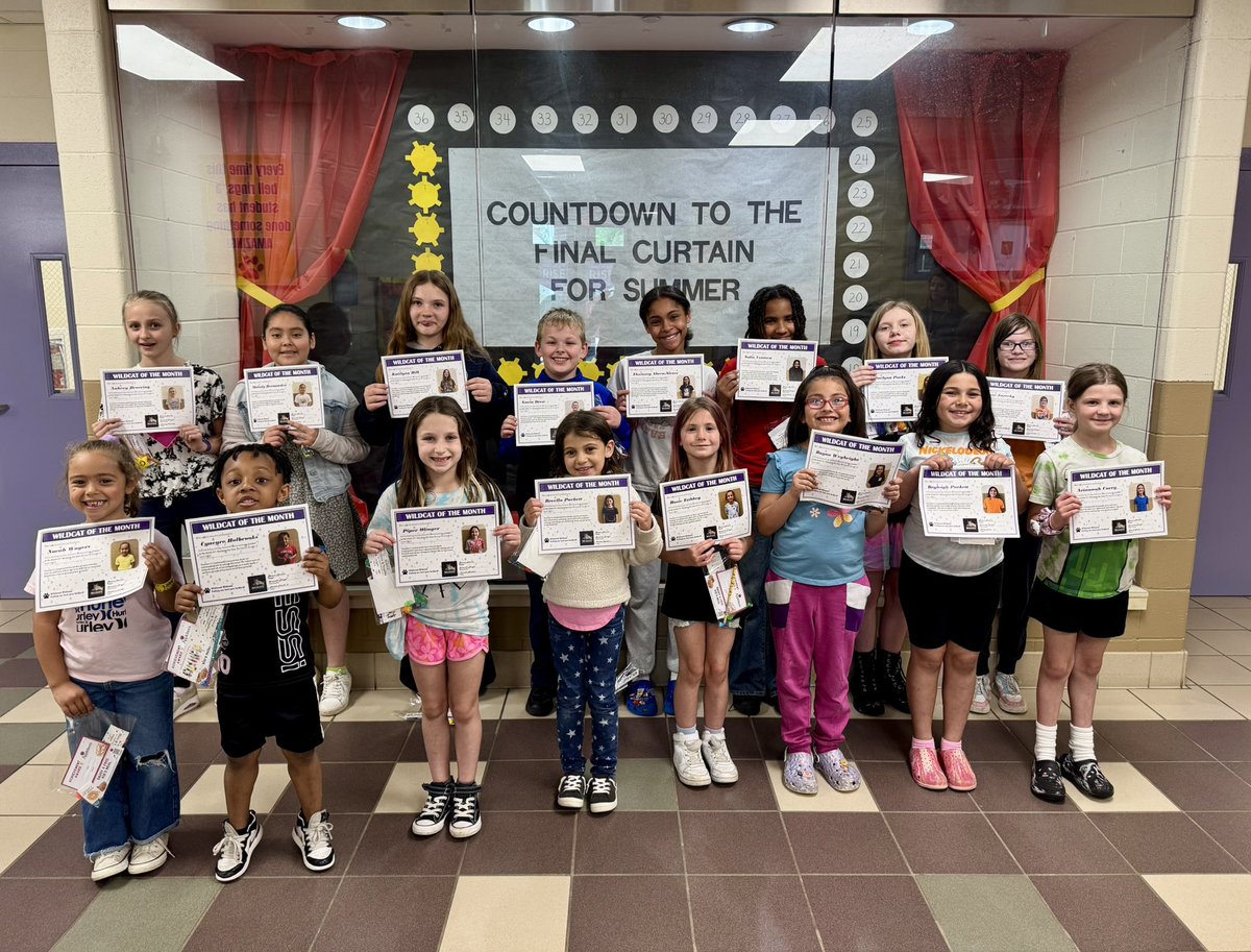 Congratulations to our wonderful Wildcats of the Month for April! These students were chosen for demonstrating Leader in Me: Habit #7, Sharpen The Saw! This habit is all about taking care of yourself. We are so proud of these incredible kids! 💜🐾