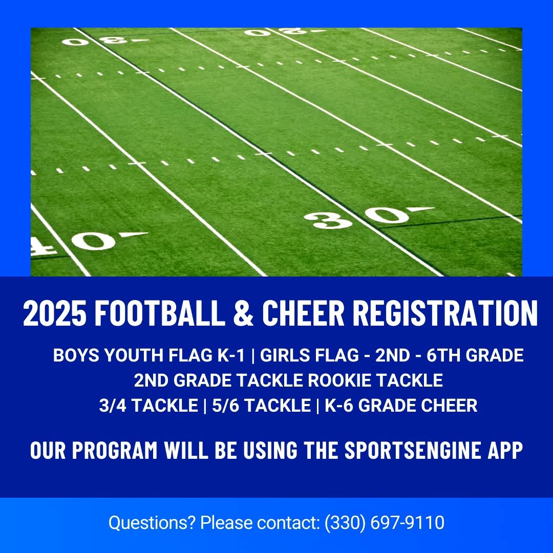 CIS (@cischipps) on Twitter photo π 2025 Football & Cheer Registration is NOW OPEN! π£
Parents and families: Registration for the Fall 2025 season is open!
This year, we will be using the SportsEngine app. Please call (330) 697-9110 with any questions.
Register here β‘οΈ chippyfa.sportngin.com/register/form/β¦
#ChippewaProud π 2025 Football & Cheer Registration is NOW OPEN! π£
Parents and families: Registration for the Fall 2025 season is open!
This year, we will be using the SportsEngine app. Please call (330) 697-9110 with any questions.
Register here β‘οΈ chippyfa.sportngin.com/register/form/β¦
#ChippewaProud