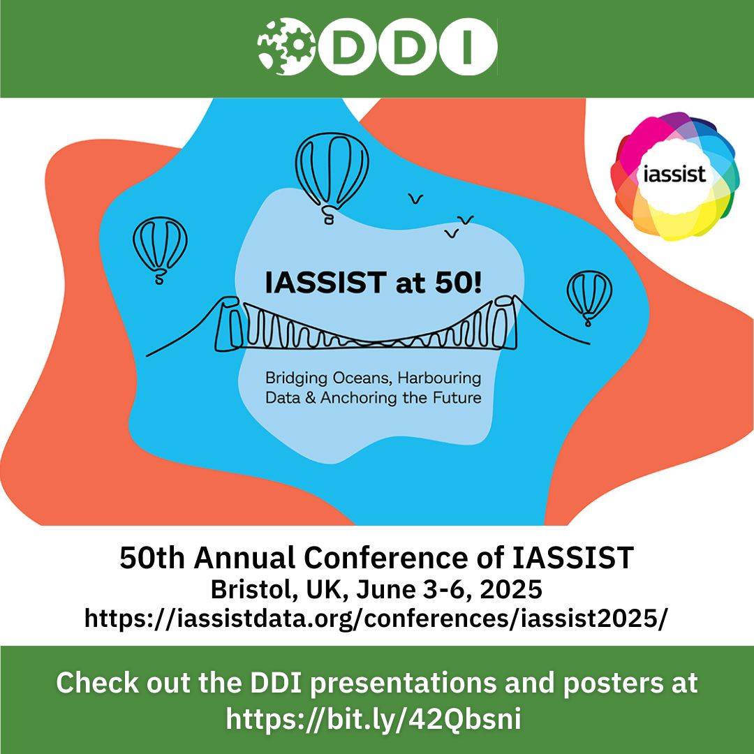 📣 The #DDIAlliance is showing up strong at #IASSIST2025 in Bristol, UK — June 3–6, 2025! Come connect with us and explore our presentations and posters.
Check the schedule 👉 bit.ly/42Qbsni

#DDI #MetadataStandard #FAIRdata