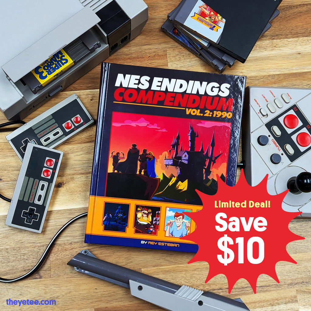The Yetee @theyetee.com 🟦☁️🦋 (@theyetee) on Twitter photo Relive those 8-bit memories with the second volume of the NES Endings Compilation from our friends from <a href="/NintendoForce/">Nintendo Force Magazine</a>! Now's the perfect time to add this book to your gaming literary library with $10 off your purchase of the book now thru 5/6:
theyetee.com/endings Relive those 8-bit memories with the second volume of the NES Endings Compilation from our friends from <a href="/NintendoForce/">Nintendo Force Magazine</a>! Now's the perfect time to add this book to your gaming literary library with $10 off your purchase of the book now thru 5/6:
theyetee.com/endings