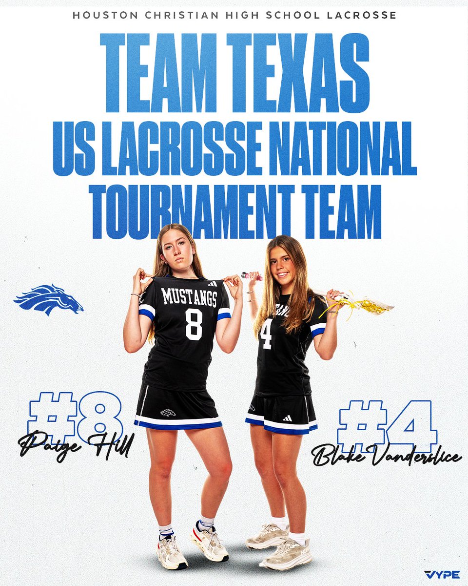 The National Tournament is a top women’s lacrosse event for grades 9–11, launching the college recruiting season. After tryouts, Paige and Blake made the Greater Houston team and will compete at UMass.

#GoMustangs