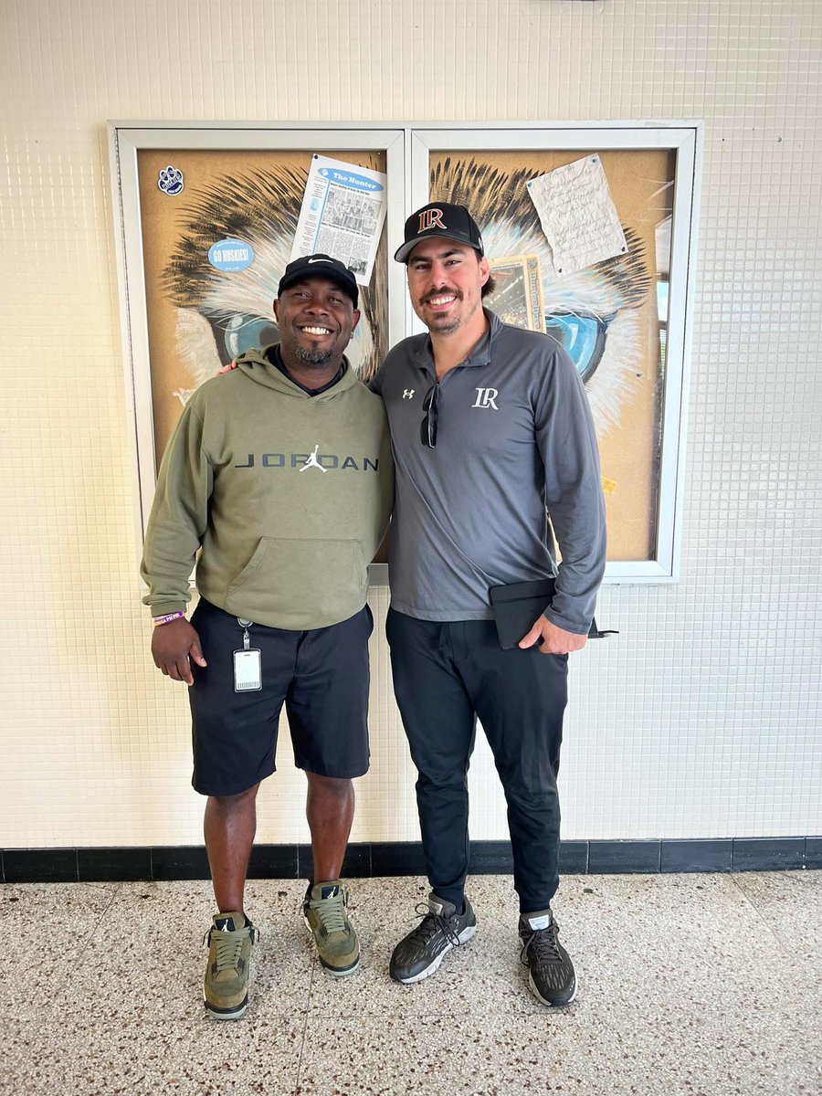 Hunter Huss Huskies Football would like thank Lenoir Rhyne University Coach Nick Vagnone for stopping by to check in on our student athletes here at Hunter Huss High School today.