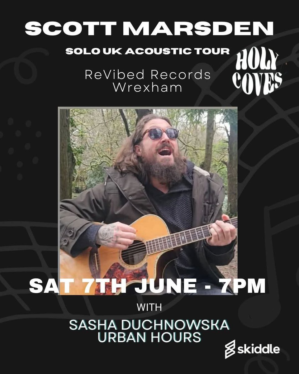 Holy Coves (@holycovesband) on Twitter photo ๐ด๓ ง๓ ข๓ ท๓ ฌ๓ ณ๓ ฟ WREXHAM ๐ด๓ ง๓ ข๓ ท๓ ฌ๓ ณ๓ ฟ
I'll be heading to Wrexham's <a href="/ReVibedRecords/">ReVibed Records</a> in June for the opening weekend of my Solo Acoustic Tour!
Supports comes from Sasz & Urban Hours
Join us for a night of Acoustic Vibes!
Tickets Available Here
๐
skiddle.com/whats-on/Wrexhโฆ ๐ด๓ ง๓ ข๓ ท๓ ฌ๓ ณ๓ ฟ WREXHAM ๐ด๓ ง๓ ข๓ ท๓ ฌ๓ ณ๓ ฟ
I'll be heading to Wrexham's <a href="/ReVibedRecords/">ReVibed Records</a> in June for the opening weekend of my Solo Acoustic Tour!
Supports comes from Sasz & Urban Hours
Join us for a night of Acoustic Vibes!
Tickets Available Here
๐
skiddle.com/whats-on/Wrexhโฆ