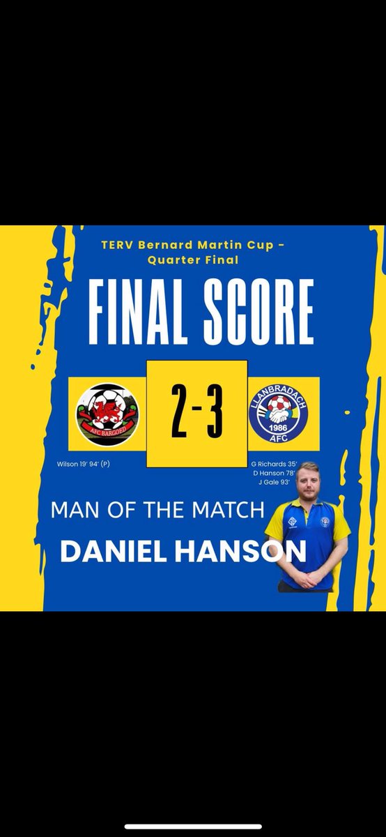Some things never change - Dan Hanson turning it on when it’s needed most 😍 

What a performance from the team tonight! 

A tough fixture against the Premier Diveion winners, but the boys finished strongly. Semis here we come 

#BradBoys 🔵🟡