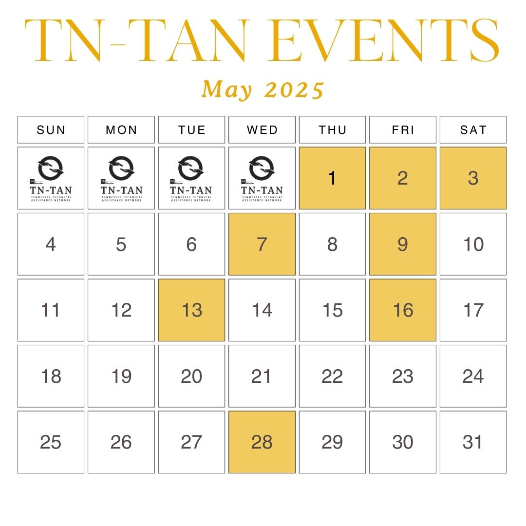 Tennessee_TAN's tweet image. The month of May is full of events! Join our network partners online and in-person at workshops, summits, community of practices, and webinars.
Visit our website to learn more and to register for their events! tn-tan.tnedu.gov/network-events
@TNedu
