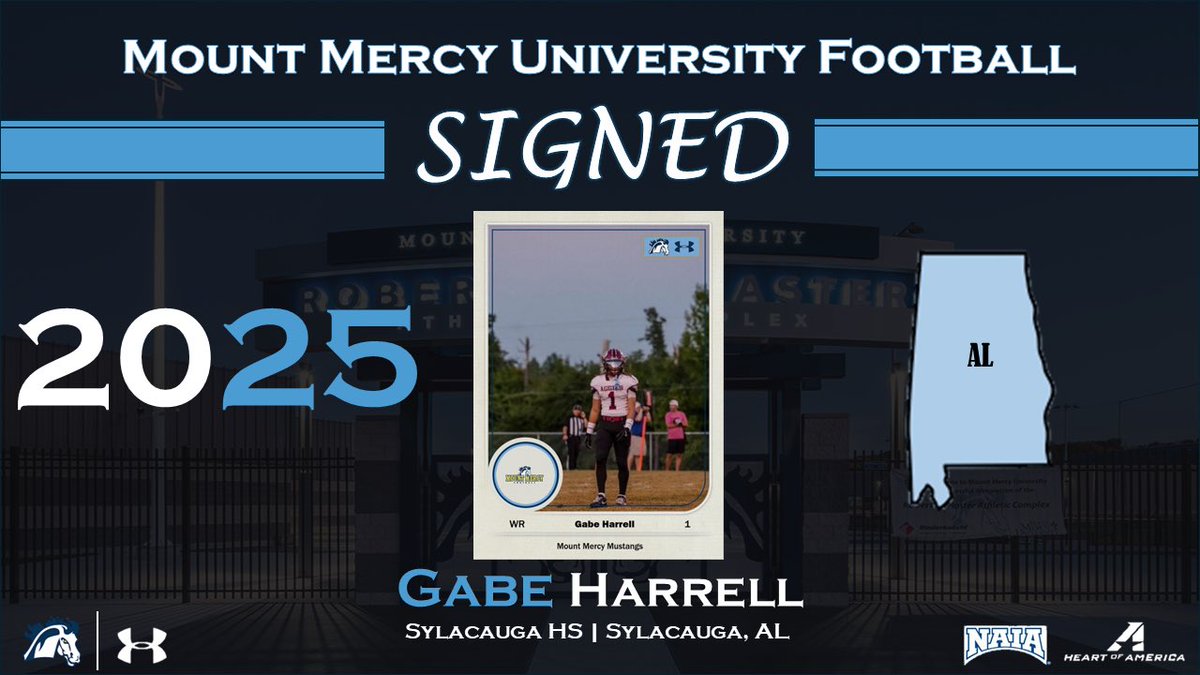 Mount Mercy Football (@mountmercyfb) on Twitter photo #StangGang Welcomes, Gabe Harrell! 🐎
🏠 | Sylacauga, AL
🎓 | Sylacauga High School
🏈 | WR
📏 | 5’9
⚖️ | 180
📱 | <a href="/GabeHarrell3/">Gabe Harrell</a>
#BurnTheBoats #StangGang Welcomes, Gabe Harrell! 🐎
🏠 | Sylacauga, AL
🎓 | Sylacauga High School
🏈 | WR
📏 | 5’9
⚖️ | 180
📱 | <a href="/GabeHarrell3/">Gabe Harrell</a>
#BurnTheBoats