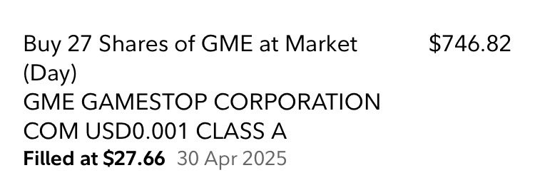 Bought a few more tickets to the moon 🌙 #GME
